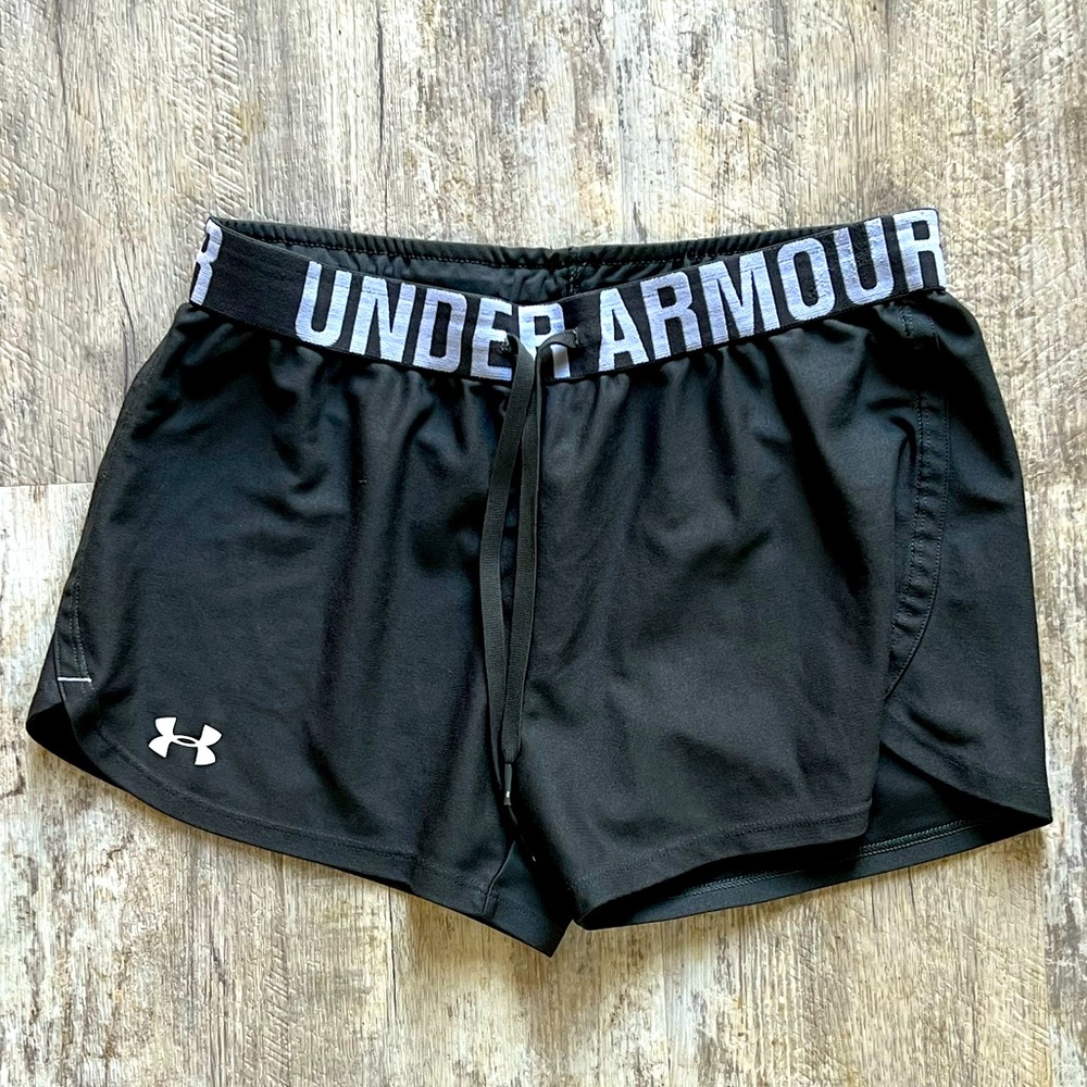Under Armour black running shorts